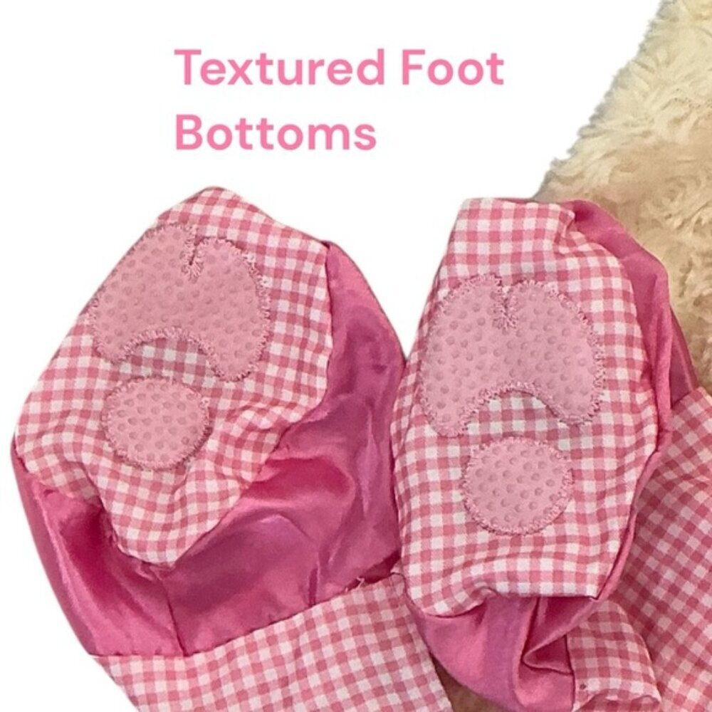 Baby Lamb Costume Jumpsuit Soft Fleece with Headpiece Pink Gingham Rubies 0-6 M - Picture 7 of 16